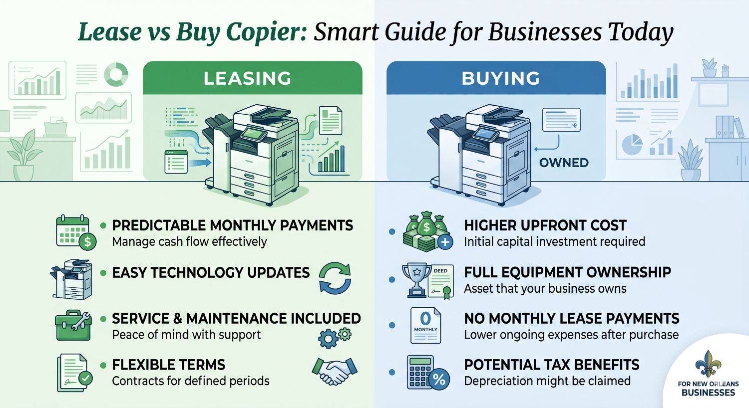 Read more about the article Lease vs Buy Copier: Smart Guide for Businesses Today